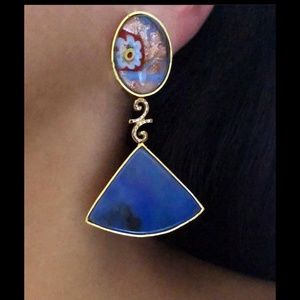 Katchi Design royal blue floral earrings